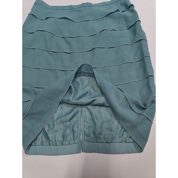 Teal Polyester Layered Skirt Womens 14W - Picture 5 of 5